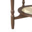 Table basse de style milieu du siècle avec plateau en verre blanc craquelé en forme de pétale, à deux niveaux, en rotin et noyer, 80 cm (31,5 po)-1257287847
