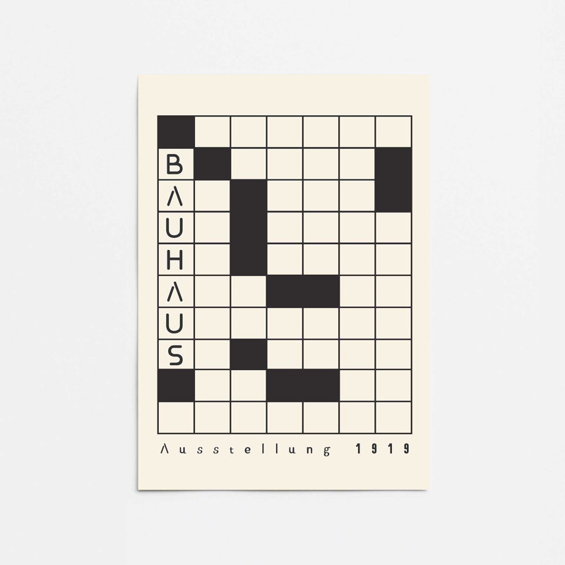 Impression de composition de mots croisés Bauhaus, Sans cadre, papier, H 10 po x l 8 po
