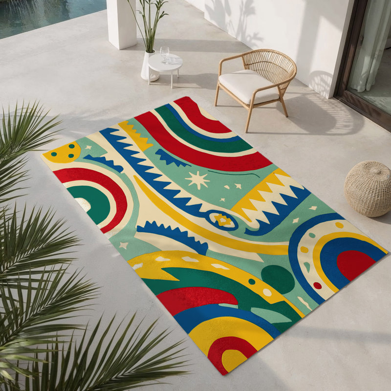 Tapis intérieur et extérieur Zany Dash, Rectangulaire 2 pi x 3 pi