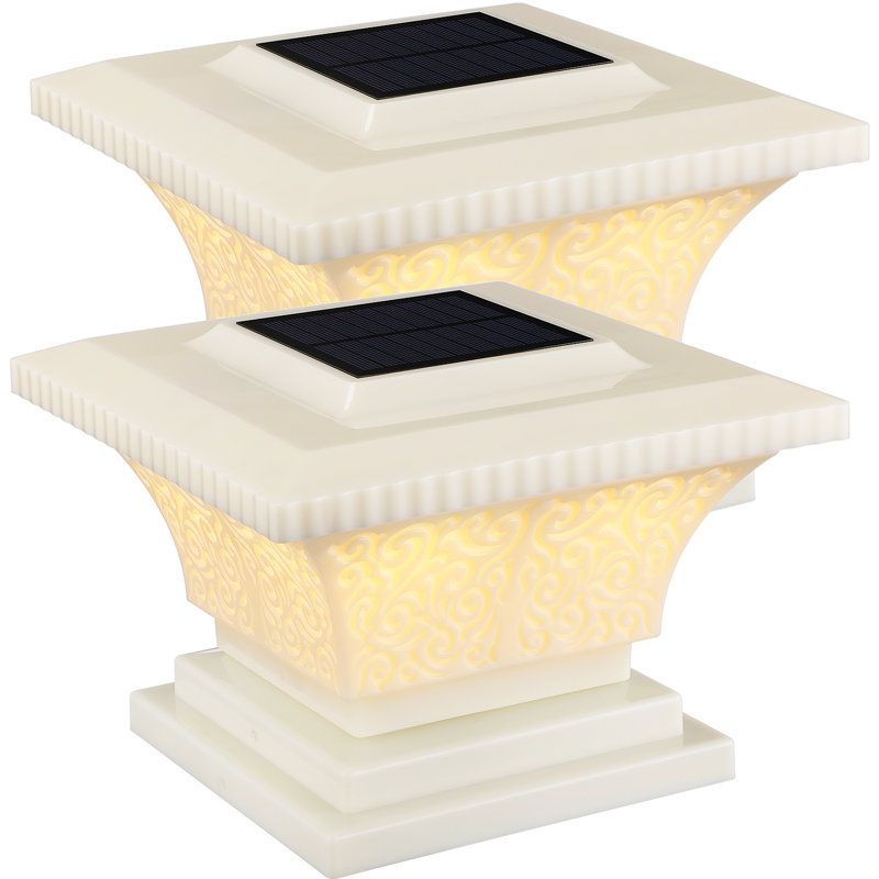 LED Solar Post Light Dusk to Dawn Low Voltage IP65 waterproof 2700K Soft White