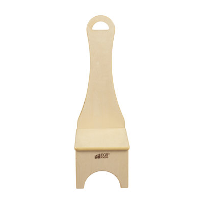 ECR4Kids Wooden Step Stool with Long Handle, One Step, Montessori Furniture