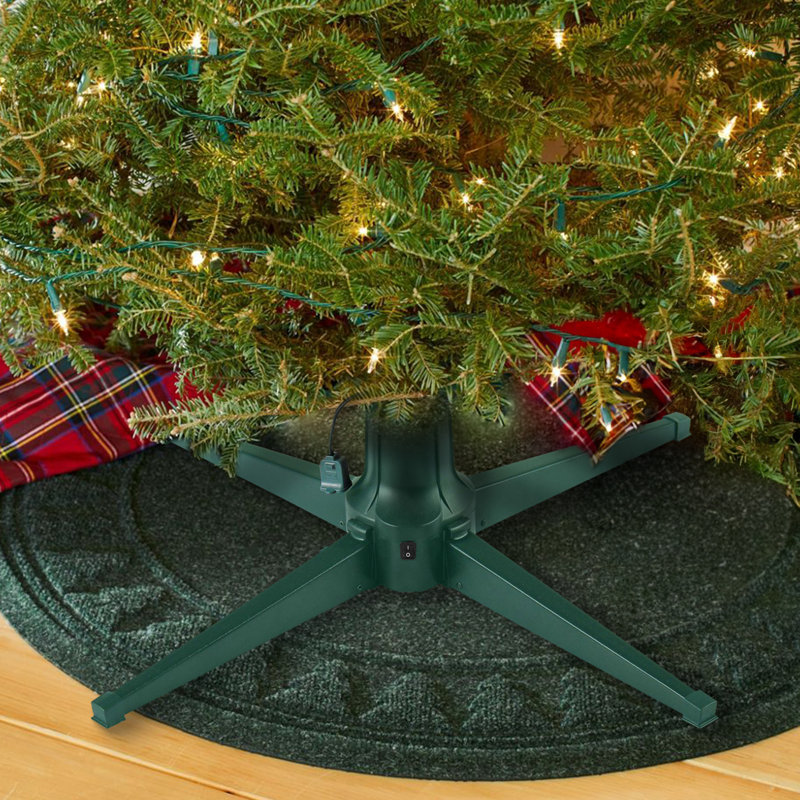 31-Inch Dark Green Metal Rotating Artificial Christmas Tree Stand