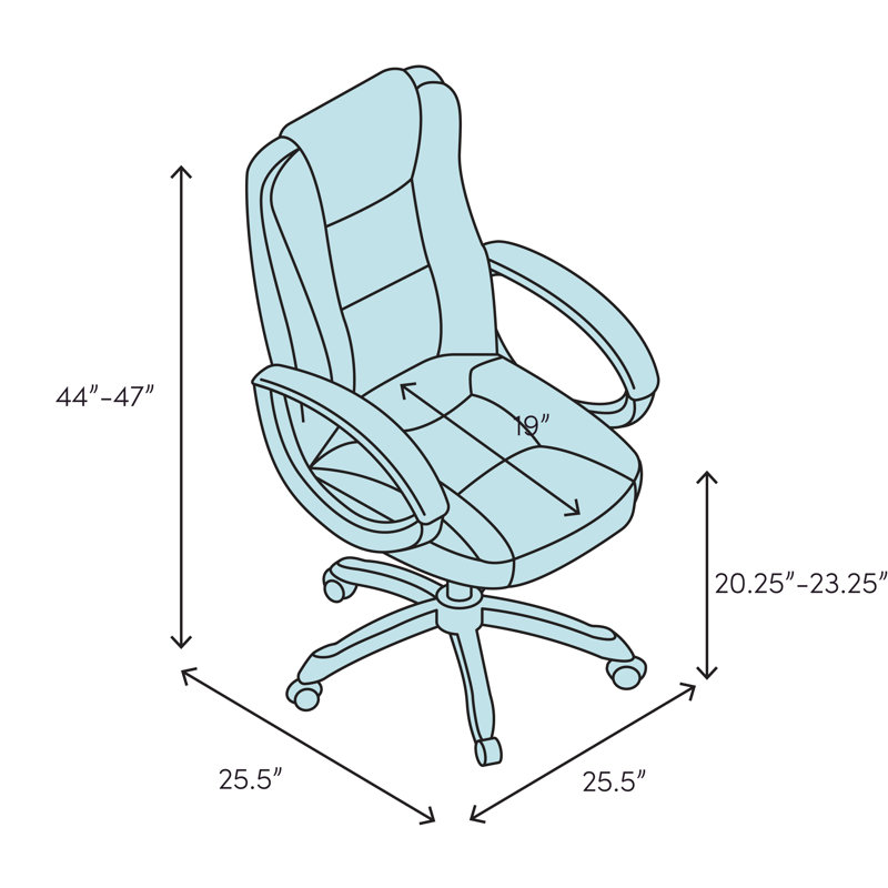 Contemporary High-Back Black LeatherSoft Executive Swivel Office Chair