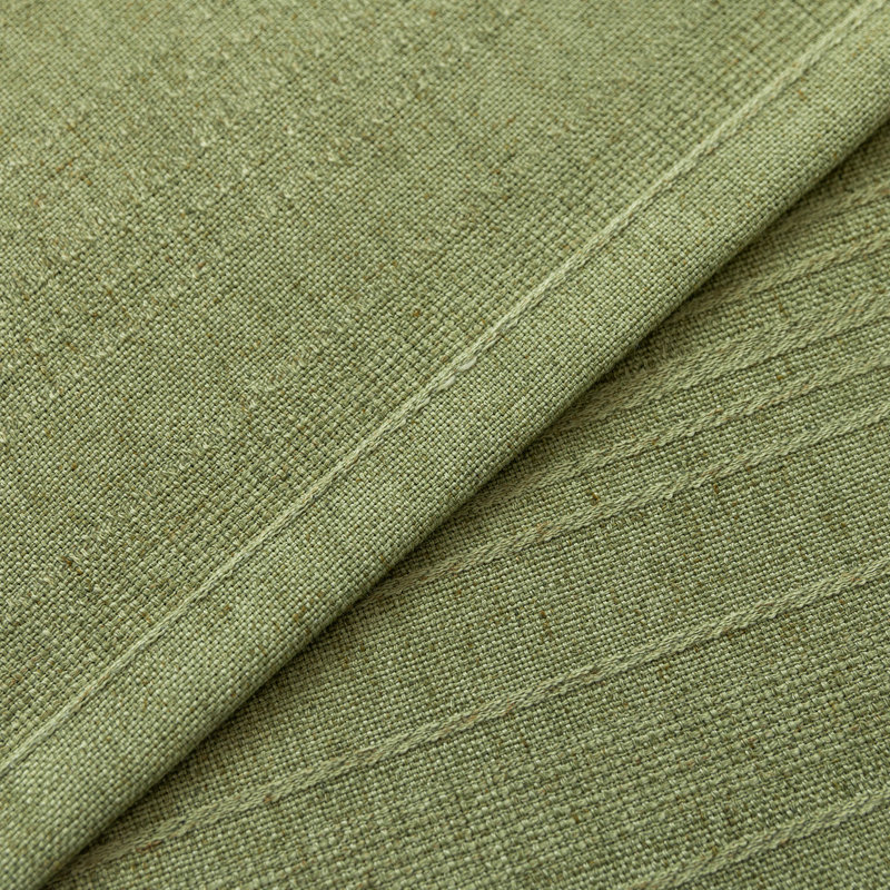 Farmhouse Stripe Linen Blend Grommet Light Filtering Curtain Pair, 52" W x 96" L, Sage