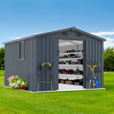 Remise de rangement en métal l 10 pi x P 8 pi avec fenêtre et portes verrouillables
