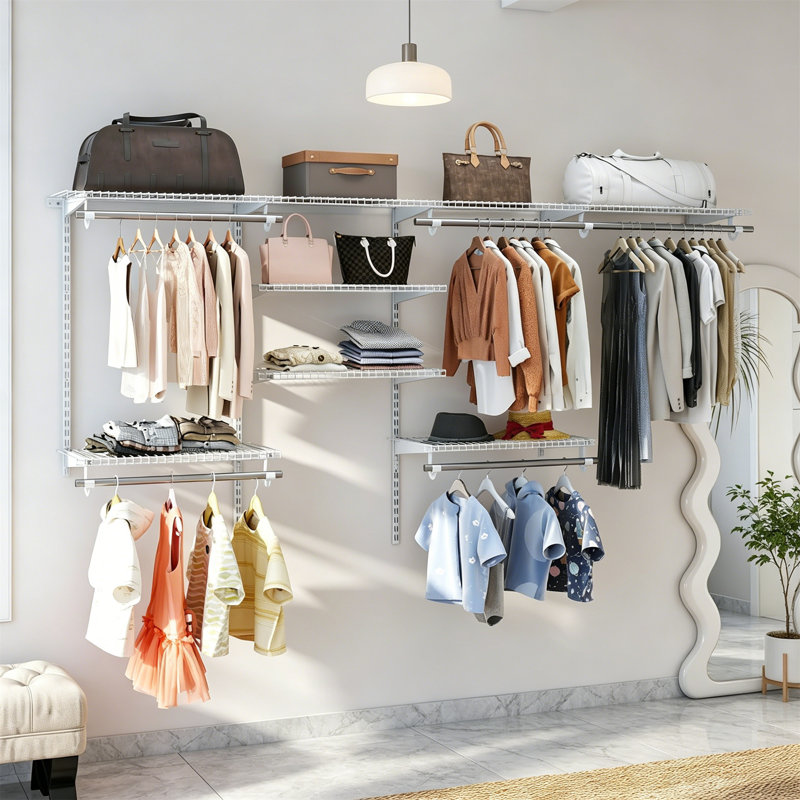 Adjustable Wall Mounted Clothes Rack