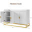 Buffet cannelé 47,2 "avec armoire de rangement, buffet de cuisine moderne avec tablettes réglables-2104537119