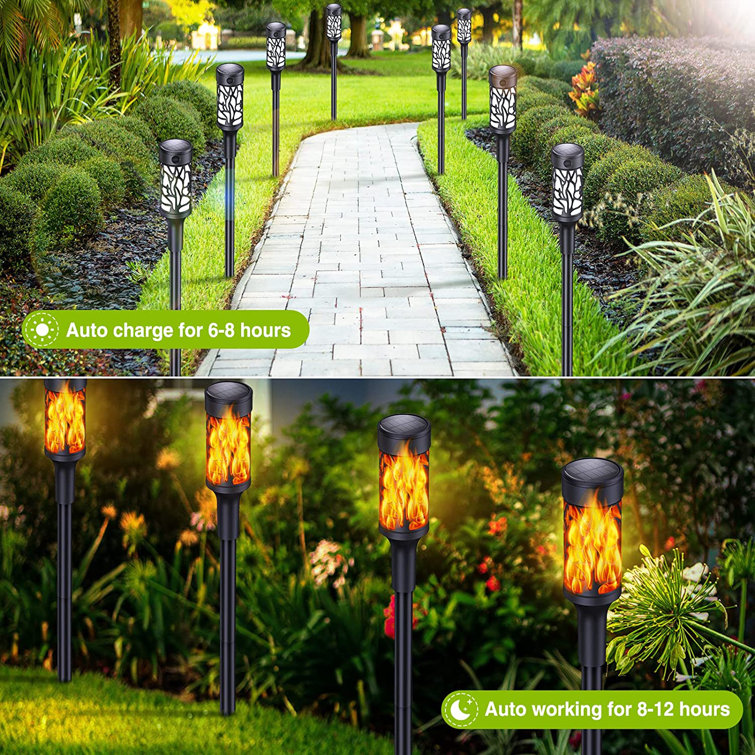 LETMY Black Low Voltage Solar Powered Integrated LED Pathway Light Pack   Reviews Wayfair