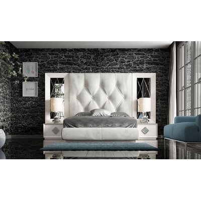 Tufted Solid Wood and Upholstered Standard Bed -  Orren Ellis, 7AB5B95836824FE5AEDEDB784D497558