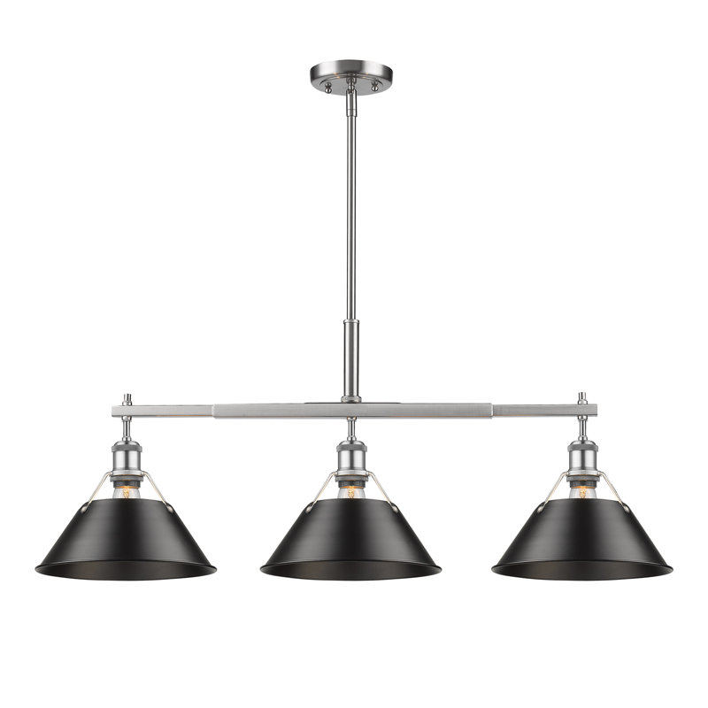 Bisto 3 - Light Kitchen Island Pendant, Black, Pewter