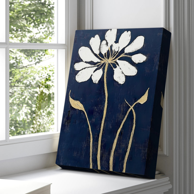 Toile tendue à motif floral CLxxi, H 27 po x l 18 po