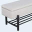Banc de rangement rembourré Farmhouse avec compartiment caché, noir-893313243
