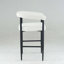 Ensemble de 2 tabourets de bar modernes rembourrés avec structure en métal et accoudoirs-776095550
