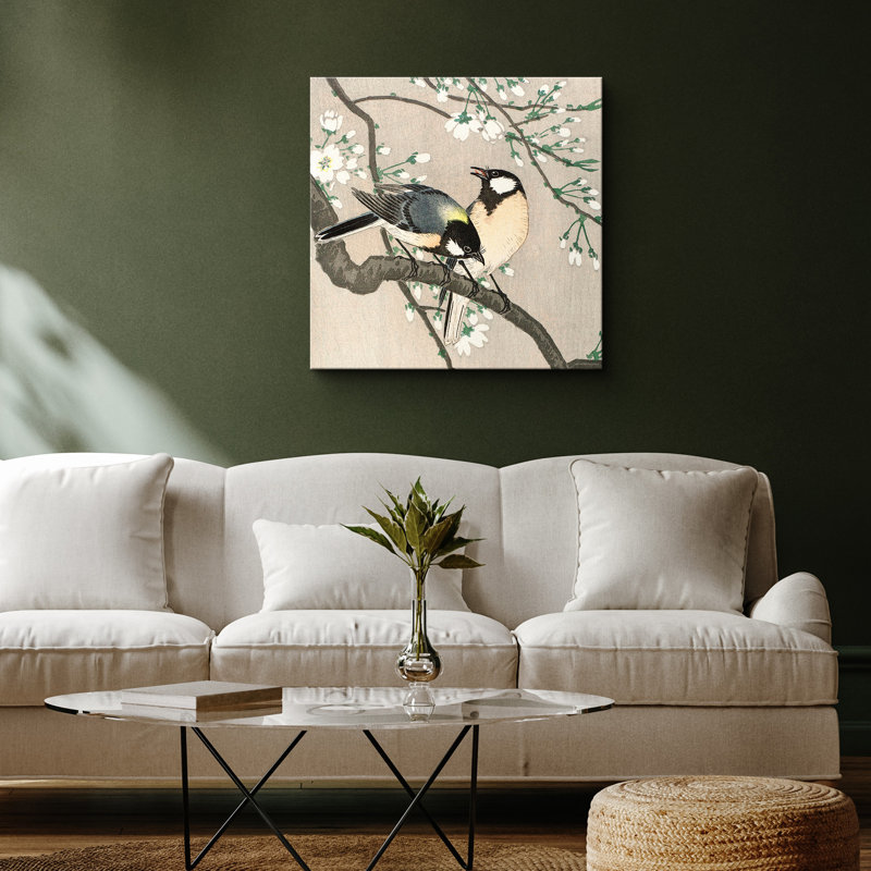 Œuvre de cerisier en fleurs, images de branche japonaise de style floral, impression encadrée sur toile, estampe numérique