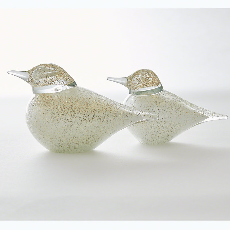 Decorative Granilla Glass Bird, 5" H x 3.75" W x 8.5" D