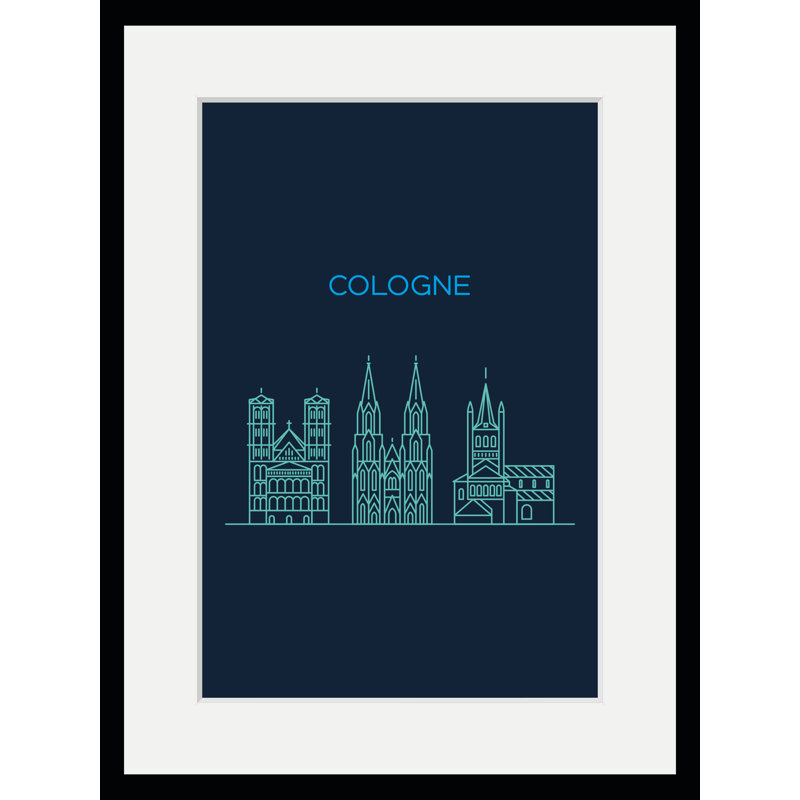 Cologne Skyline - Single Picture Frame Print, 60 cm H x 50 cm W