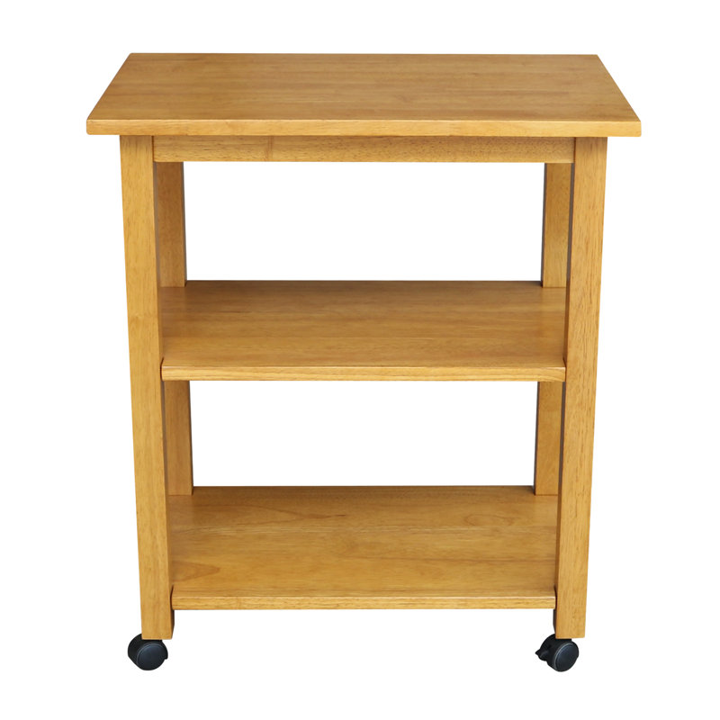 Jaielle Solid Wood Kitchen Cart, Medium Oak