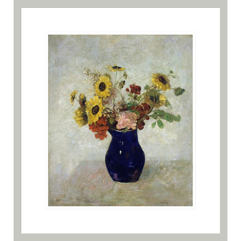 «Vase De Fleurs» par Odilon Redon, impression giclée sur cadre, 19.98" H x 17.75" W