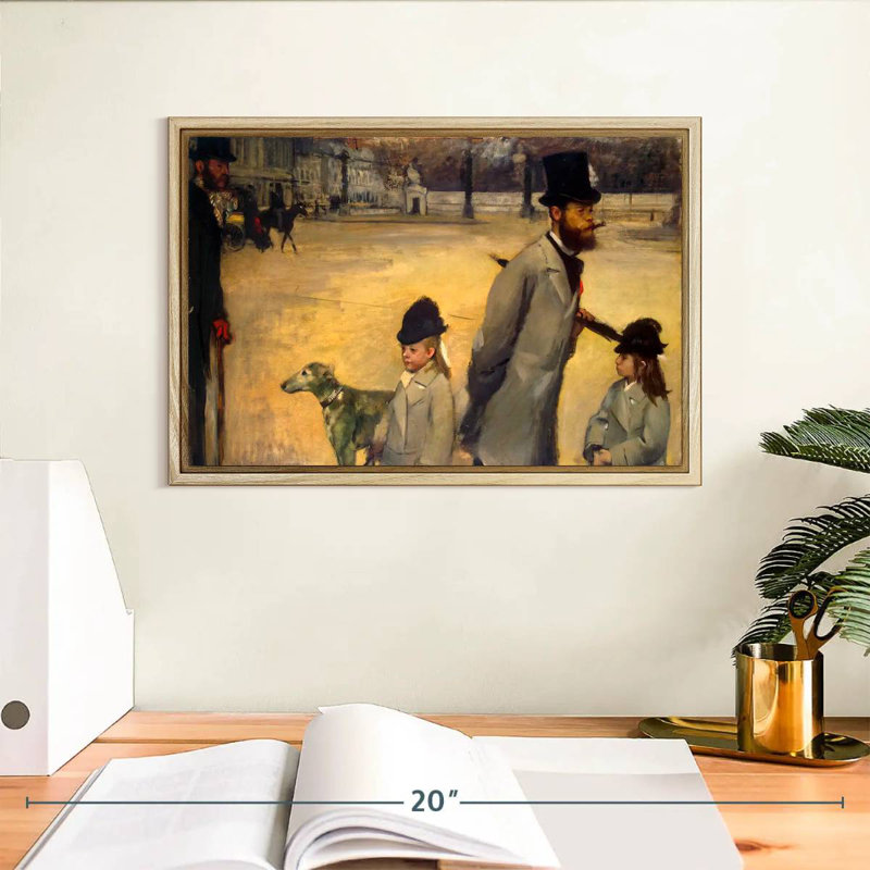 Place de la Concorde, 13 po x 9 po, Cadre flottant en bois naturel