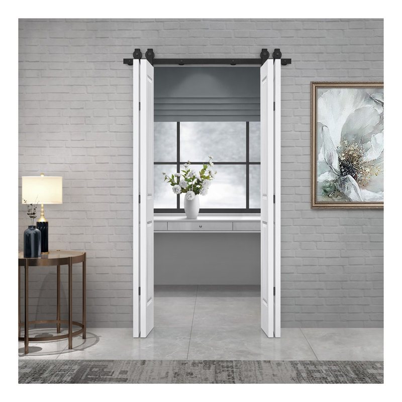 Ensemble de portes pliantes 72 po x 80 po en MDF blanc à noyau creux avec quincaillerie