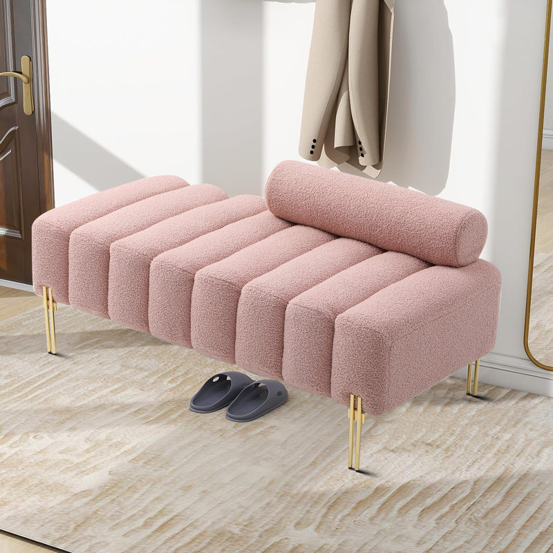 Rafi Upholstered Bench, Rose