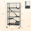 63 po Chinchilla & Ferret Residence - 6 avec accessoire, 6 portes, plateau amovible, acier robuste, délicieuse demeure grise, roulement amovible et robuste,