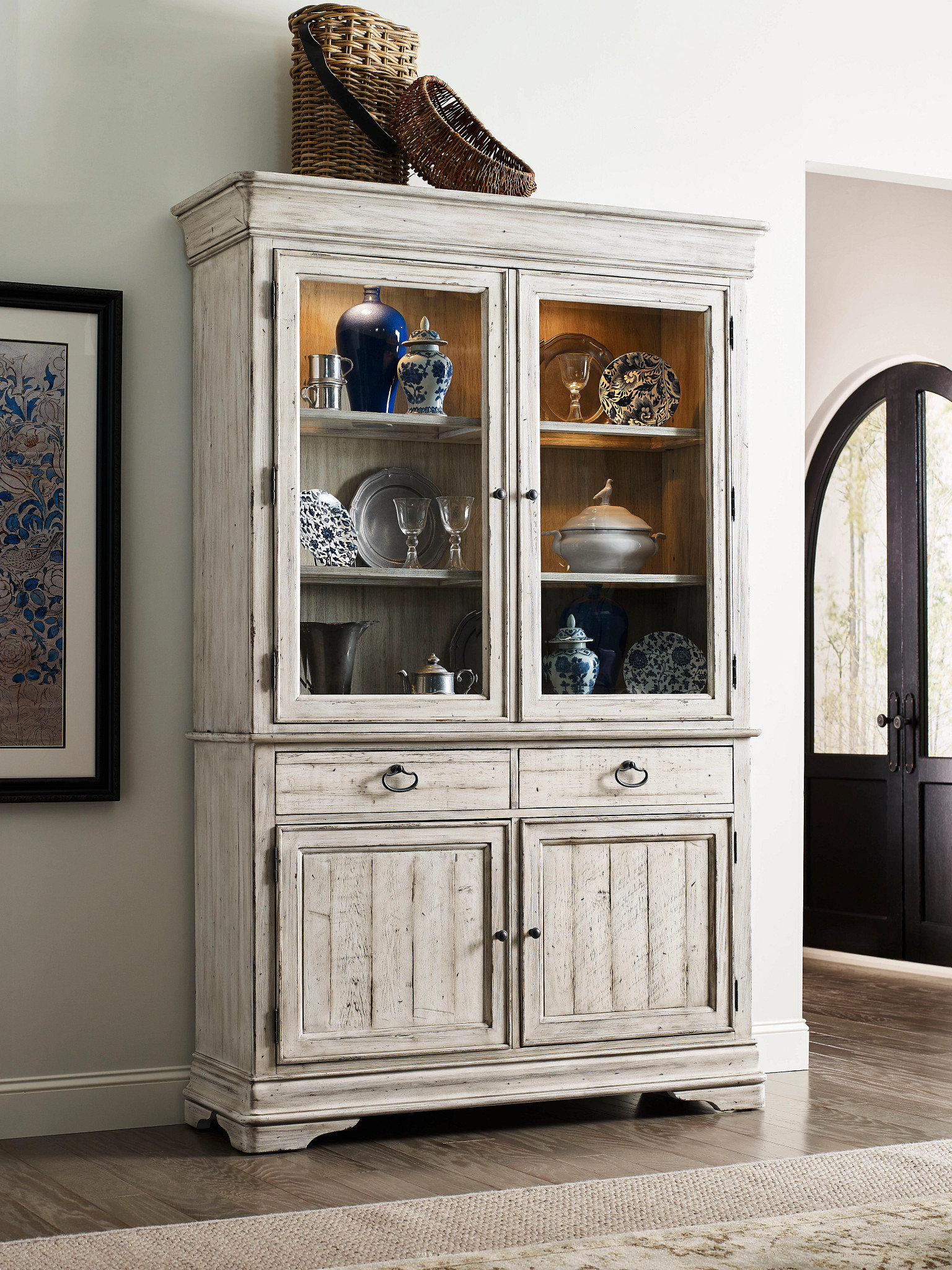 One Allium Way® Shaylene Lighted China Cabinet | Wayfair, image size:1536x2048