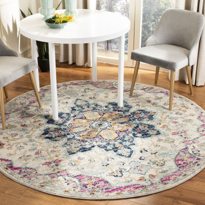 Tapis oriental ivoire / fuchsia Christa