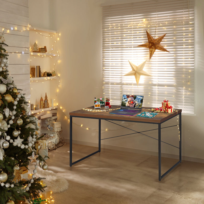 Bureau d'écriture / coiffeuse / table de jeu / petite table de salle à manger avec pattes en métal Bob, Chêne, Noir