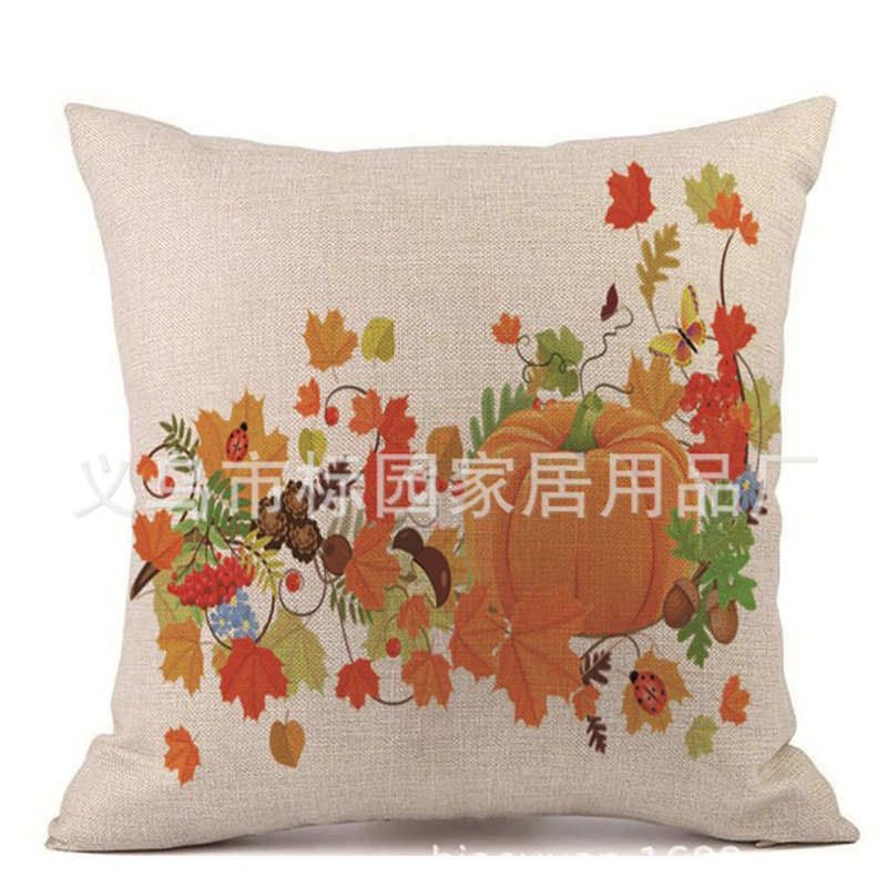 (Covers With Inserts) Set of 2 Pumpkin Image Throw Pillows