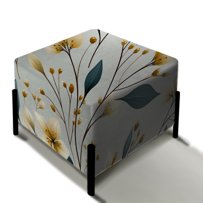 Subtle Whispers V - Repose-pieds carré floral