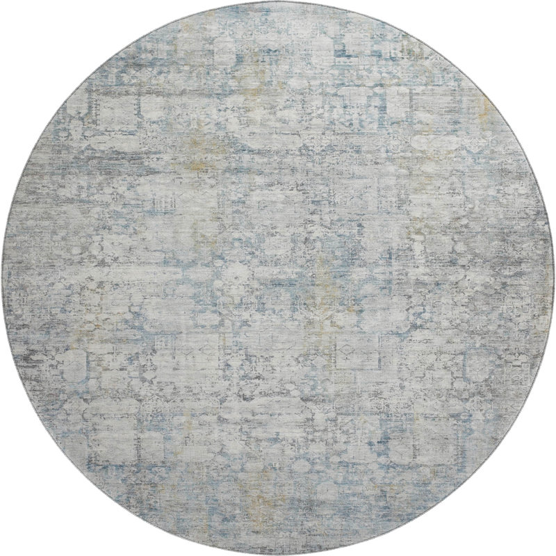 Premium Machine Washable Maag AMF1764 Modern Rug, Round 8'
