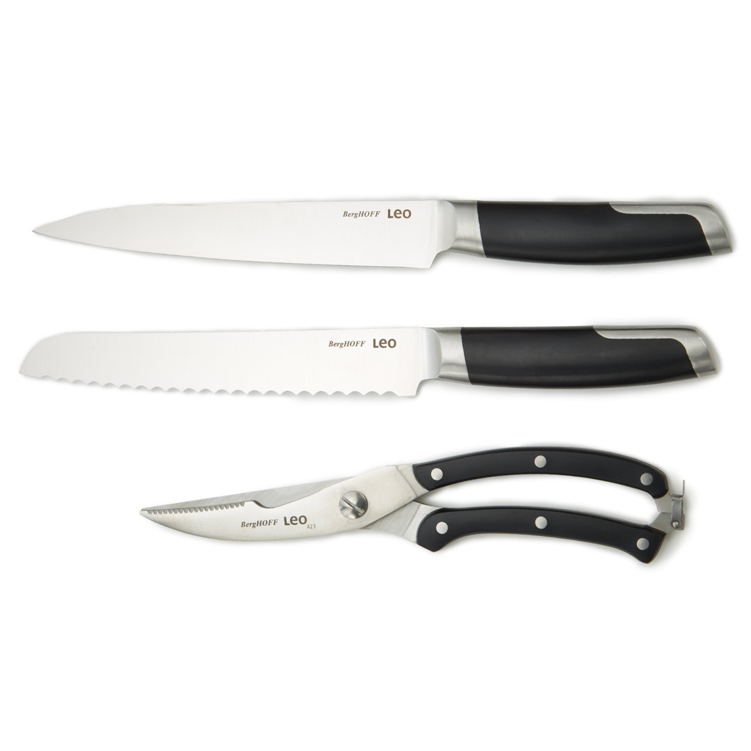 BergHOFF Graphite 3Pc Stainless Steel Forged Cutlery Set, Black BergHOFF