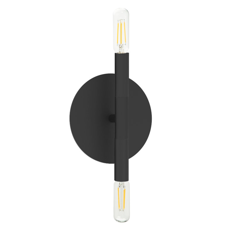 Wand 2 Light Dimmable Armed Sconce, Matte Black
