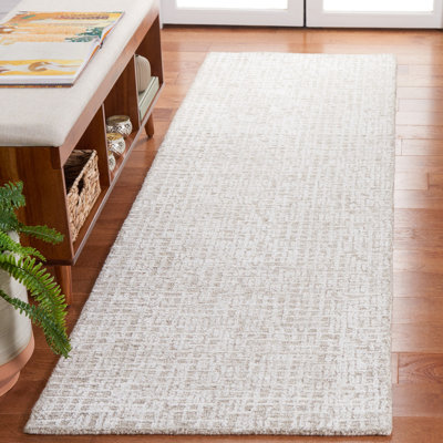 Reaver Hand Tufted Viscose Wool Cotton with Latex Abstract Rug in Ivory
