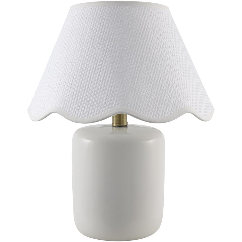 Aashif Table Lamp, White, White