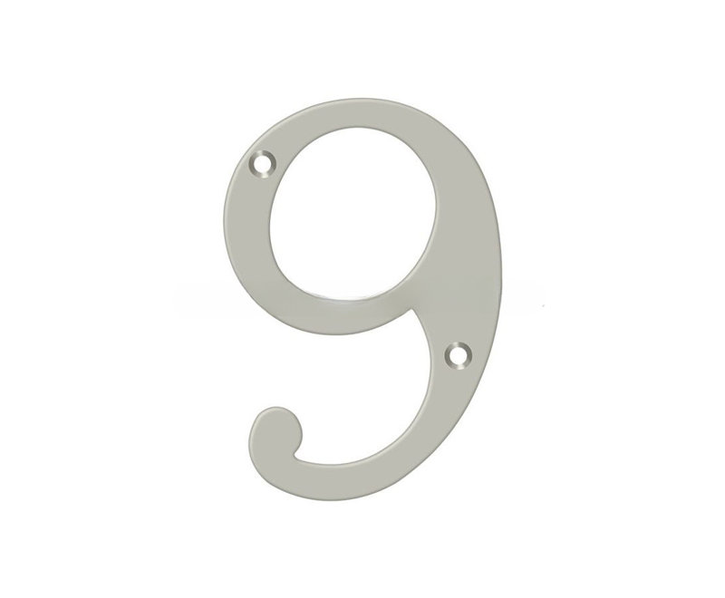 Chiffres de 4 po Deltana, H 54 po x l 28 po x P 28 po, Nickel satiné