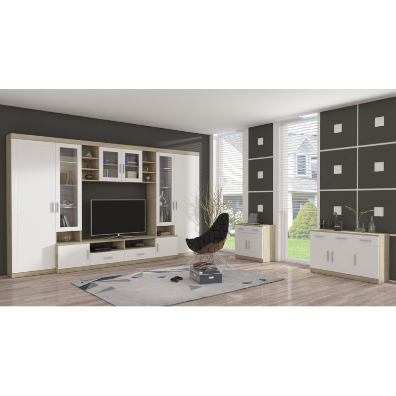 Schwenzer 69cm W Chest of Drawers, Sonoma oak/White
