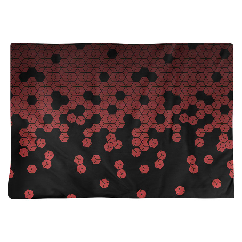 Napperon en coton 18 po culbuant cube, Rouge