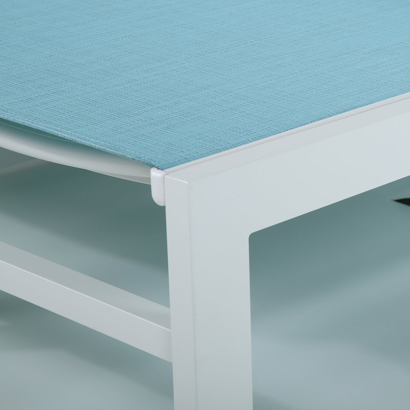 Double chaise longue d'extérieur en aluminium, Brume