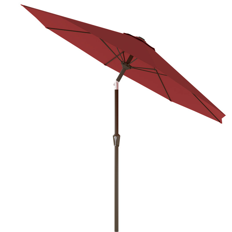  Parasol de marché avec manivelle, Rouge