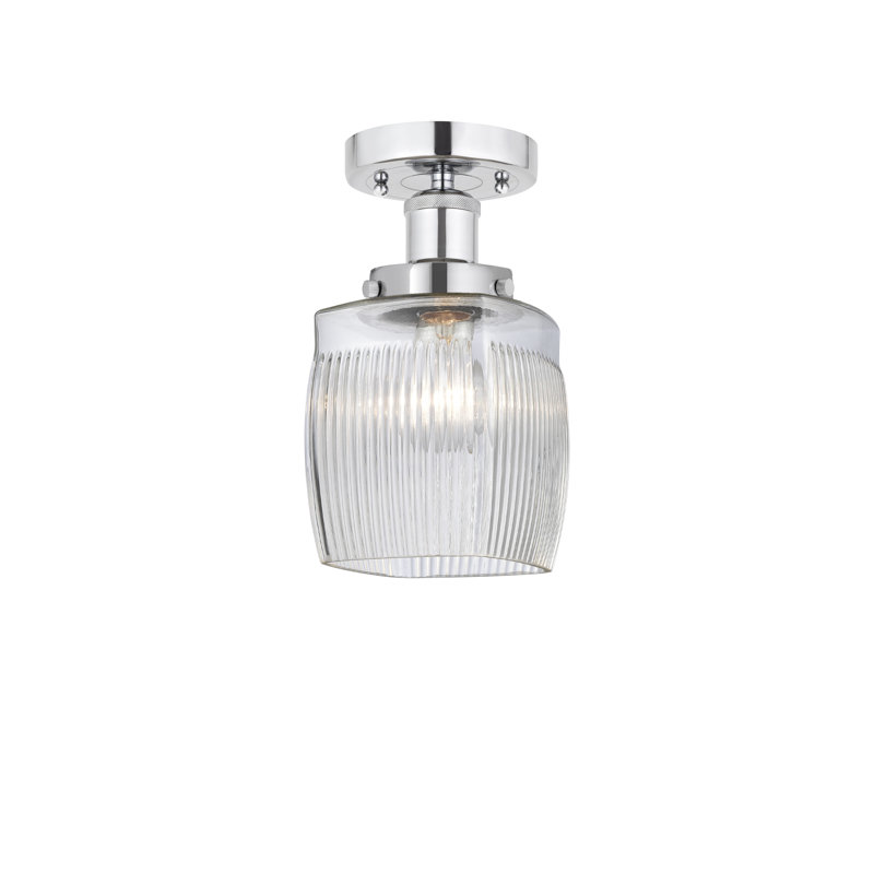 Plafonnier semi-encastré en verre Keenan, Chrome poli