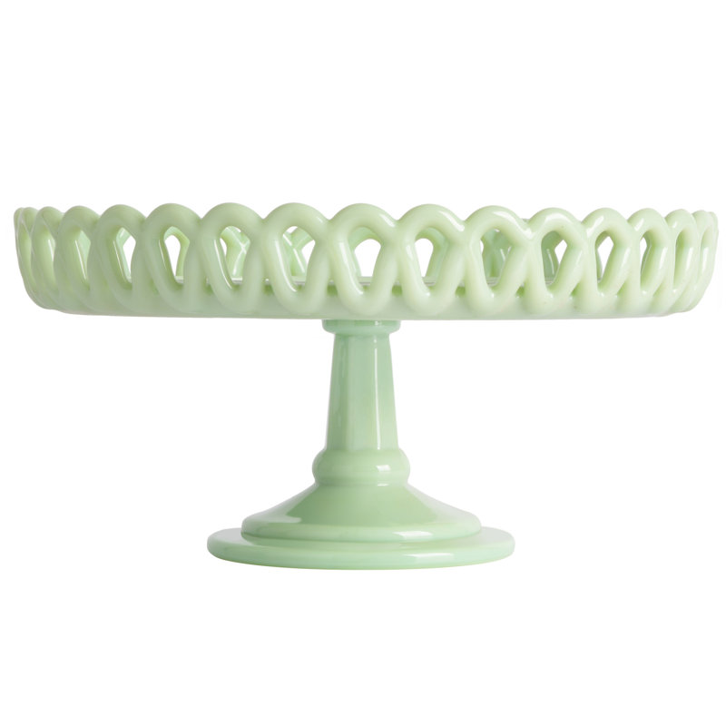 Mint Green Jadeite Glass Pedestal Cake Stand
