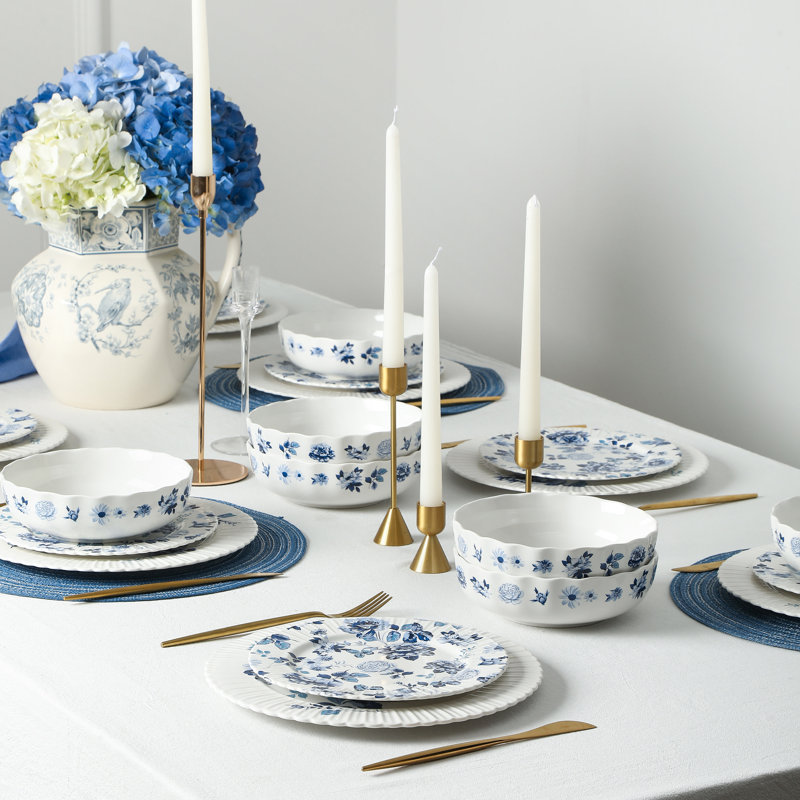 Stone Lain Fiore 8-Piece Salad Plate Set New Bone China