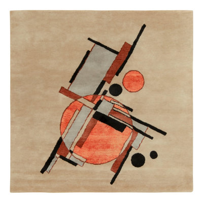 Suprematist Hand Woven Wool Area Rug