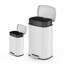 Qualiazero 13.2 Gallon and 3.2 Gallon Stainless Steel Rectangular Step On Trash Can Set-87954552