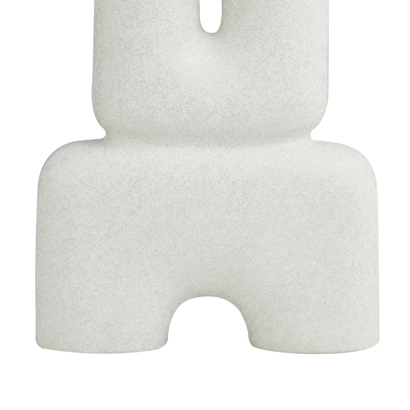 Vase de table en grès Sharee, Blanc