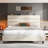 Upholstered Bed Frame With Adjustable-Hight Headboard, Storage Bed And Charging Station-59327100-59327088