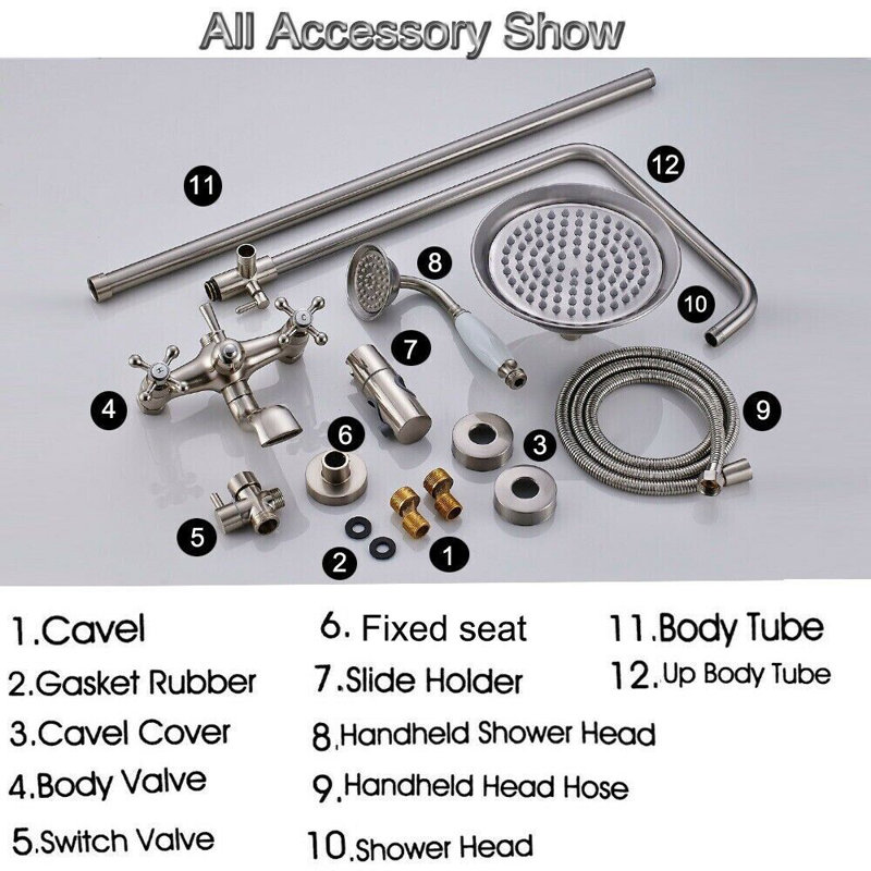 Robinet de douche nickel brossé