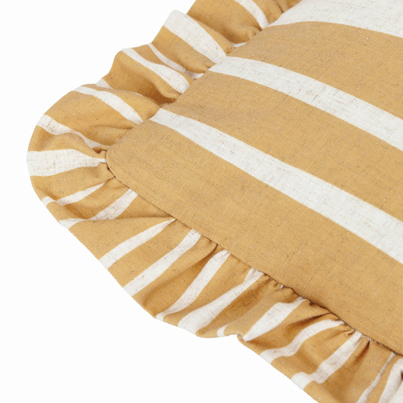 Carmon Stripe Striped Rectangular Cushion, Yellow
